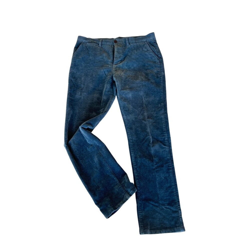 Katin Men’s Blue Corduroy Pants Wide Wale Button Fly Size 36 Waist Flat Front